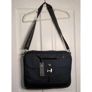 Brenthaven Collins Collection Slim Briefcase Indigo Chambrey Laptop Bag